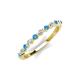 3 - Venice 2.00 mm Round Blue Topaz and Diamond 11 Stone Wedding Band 