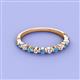 2 - Venice 2.00 mm Round Blue Topaz and Diamond 11 Stone Wedding Band 