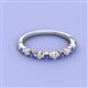 2 - Venice 2.00 mm Round Iolite and Diamond 11 Stone Wedding Band 