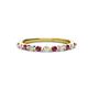 1 - Venice 2.00 mm Round Rhodolite Garnet and Diamond 11 Stone Wedding Band 