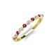 3 - Venice 2.00 mm Round Rhodolite Garnet and Diamond 11 Stone Wedding Band 