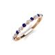 3 - Venice 2.00 mm Round Blue Sapphire and Diamond 11 Stone Wedding Band 