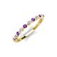 3 - Venice 2.00 mm Round Amethyst and Diamond 11 Stone Wedding Band 