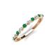 3 - Venice 2.00 mm Round Emerald and Diamond 11 Stone Wedding Band 