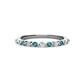 1 - Venice 2.00 mm Round London Blue Topaz and Diamond 11 Stone Wedding Band 