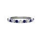 1 - Venice 2.50 mm Round Blue Sapphire and Diamond 11 Stone Wedding Band 