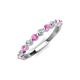 4 - Venice 2.50 mm Round Pink Sapphire and Diamond 11 Stone Wedding Band 