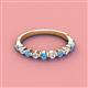 3 - Venice 2.50 mm Round Blue Topaz and Diamond 11 Stone Wedding Band 