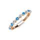 4 - Venice 2.50 mm Round Blue Topaz and Diamond 11 Stone Wedding Band 