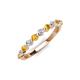 4 - Venice 2.50 mm Round Citrine and Diamond 11 Stone Wedding Band 
