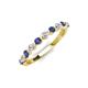 4 - Venice 2.50 mm Round Iolite and Diamond 11 Stone Wedding Band 