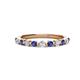 1 - Venice 2.50 mm Round Iolite and Diamond 11 Stone Wedding Band 