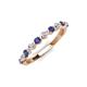 4 - Venice 2.50 mm Round Iolite and Diamond 11 Stone Wedding Band 