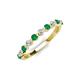 4 - Venice 2.50 mm Round Emerald and Diamond 11 Stone Wedding Band 