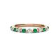 1 - Venice 2.50 mm Round Emerald and Diamond 11 Stone Wedding Band 