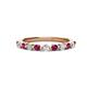1 - Venice 2.50 mm Round Rhodolite Garnet and Diamond 11 Stone Wedding Band 