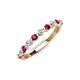 4 - Venice 2.50 mm Round Rhodolite Garnet and Diamond 11 Stone Wedding Band 