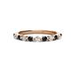 1 - Venice 2.50 mm Round Black and White Diamond 11 Stone Wedding Band 