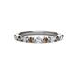 1 - Venice 2.50 mm Round Smoky Quartz and Diamond 11 Stone Wedding Band 