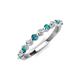 4 - Venice 2.50 mm Round London Blue Topaz and Diamond 11 Stone Wedding Band 