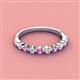 3 - Venice 2.50 mm Round Pink Sapphire and Diamond 11 Stone Wedding Band 