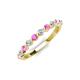 4 - Venice 2.50 mm Round Pink Sapphire and Diamond 11 Stone Wedding Band 