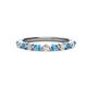 1 - Venice 2.50 mm Round Blue Topaz and Diamond 11 Stone Wedding Band 