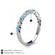 5 - Venice 2.50 mm Round Blue Topaz and Diamond 11 Stone Wedding Band 
