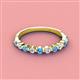3 - Venice 2.50 mm Round Blue Topaz and Diamond 11 Stone Wedding Band 
