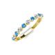 4 - Venice 2.50 mm Round Blue Topaz and Diamond 11 Stone Wedding Band 