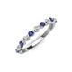 4 - Venice 2.50 mm Round Iolite and Diamond 11 Stone Wedding Band 