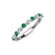 4 - Venice 2.50 mm Round Emerald and Diamond 11 Stone Wedding Band 