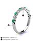 5 - Venice 2.50 mm Round Emerald and Diamond 11 Stone Wedding Band 