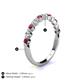 5 - Venice 2.50 mm Round Rhodolite Garnet and Diamond 11 Stone Wedding Band 