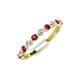 4 - Venice 2.50 mm Round Rhodolite Garnet and Diamond 11 Stone Wedding Band 