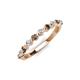 4 - Venice 2.50 mm Round Smoky Quartz and Diamond 11 Stone Wedding Band 