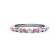 1 - Venice 2.50 mm Round Pink Sapphire and Diamond 11 Stone Wedding Band 