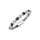4 - Venice 2.50 mm Round Black and White Diamond 11 Stone Wedding Band 