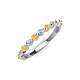 4 - Venice 2.50 mm Round Yellow Sapphire and Diamond 11 Stone Wedding Band 