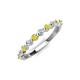 4 - Venice 2.50 mm Round Yellow and White Diamond 11 Stone Wedding Band 