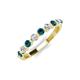 3 - Venice 2.70 mm Round Blue and White Diamond 9 Stone Wedding Band 