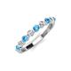 3 - Venice 2.70 mm Round Blue Topaz and Diamond 9 Stone Wedding Band 