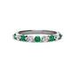 1 - Venice 2.70 mm Round Emerald and Diamond 9 Stone Wedding Band 