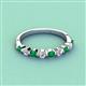 2 - Venice 2.70 mm Round Emerald and Diamond 9 Stone Wedding Band 