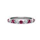 1 - Venice 2.70 mm Round Rhodolite Garnet and Diamond 9 Stone Wedding Band 