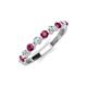 3 - Venice 2.70 mm Round Rhodolite Garnet and Diamond 9 Stone Wedding Band 