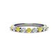 1 - Venice 2.70 mm Round Yellow and White Diamond 9 Stone Wedding Band 