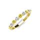 3 - Venice 2.70 mm Round Yellow and White Diamond 9 Stone Wedding Band 