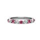 1 - Venice 2.70 mm Round Pink Tourmaline and Diamond 9 Stone Wedding Band 