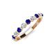 3 - Venice 2.70 mm Round Blue Sapphire and Diamond 9 Stone Wedding Band 